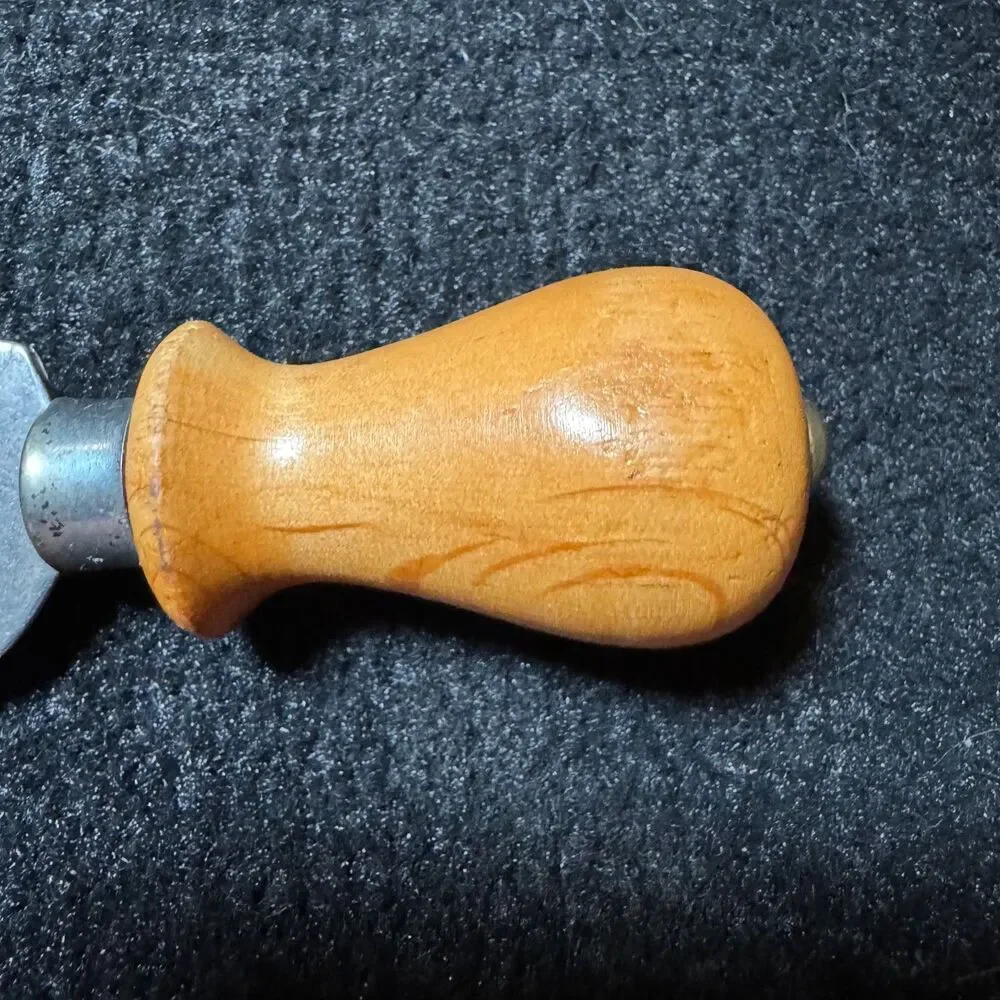 Inox Italy Parmesan Cheese Knife Wooden Handle Hard Cheese Wedge Tool Vintage